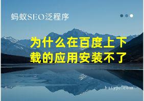 为什么在百度上下载的应用安装不了