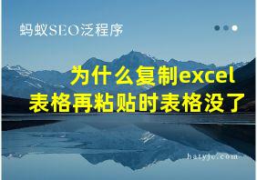 为什么复制excel表格再粘贴时表格没了