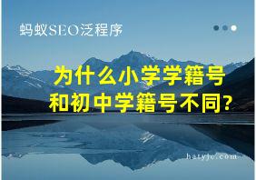 为什么小学学籍号和初中学籍号不同?