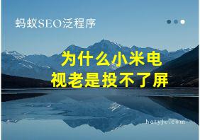 为什么小米电视老是投不了屏