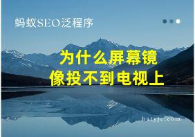 为什么屏幕镜像投不到电视上