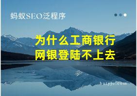 为什么工商银行网银登陆不上去