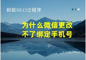 为什么微信更改不了绑定手机号