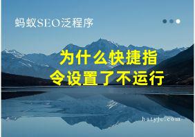 为什么快捷指令设置了不运行