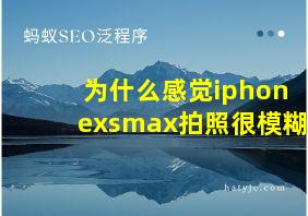 为什么感觉iphonexsmax拍照很模糊