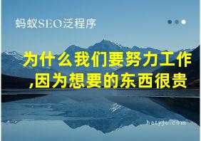 为什么我们要努力工作,因为想要的东西很贵