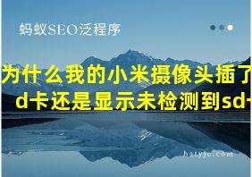 为什么我的小米摄像头插了sd卡还是显示未检测到sd卡