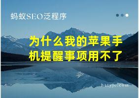 为什么我的苹果手机提醒事项用不了