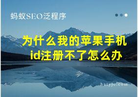 为什么我的苹果手机id注册不了怎么办