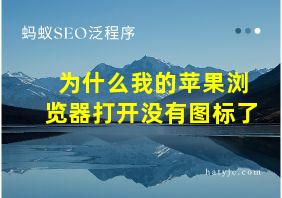 为什么我的苹果浏览器打开没有图标了