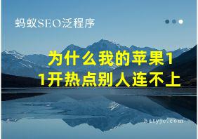 为什么我的苹果11开热点别人连不上