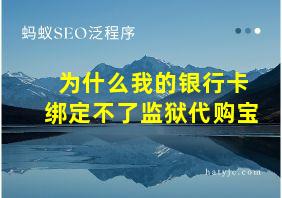 为什么我的银行卡绑定不了监狱代购宝