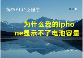 为什么我的iphone显示不了电池容量