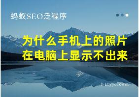 为什么手机上的照片在电脑上显示不出来