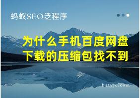 为什么手机百度网盘下载的压缩包找不到