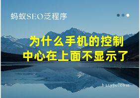 为什么手机的控制中心在上面不显示了