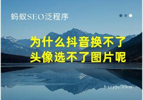 为什么抖音换不了头像选不了图片呢