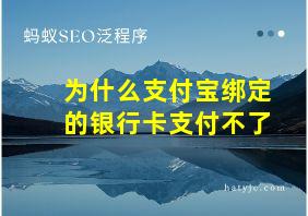 为什么支付宝绑定的银行卡支付不了