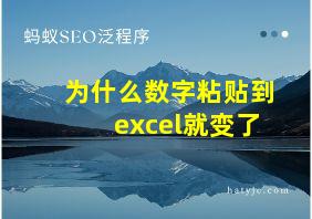 为什么数字粘贴到excel就变了