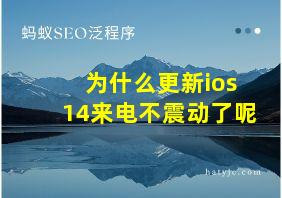 为什么更新ios14来电不震动了呢