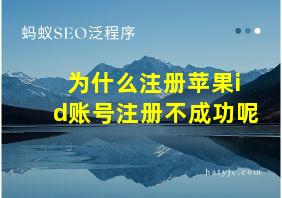 为什么注册苹果id账号注册不成功呢