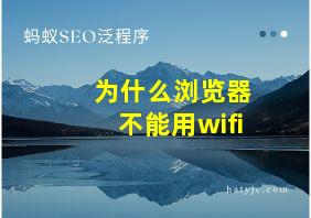 为什么浏览器不能用wifi