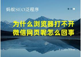 为什么浏览器打不开微信网页呢怎么回事