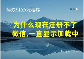 为什么现在注册不了微信,一直显示加载中