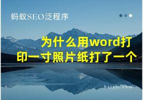 为什么用word打印一寸照片纸打了一个