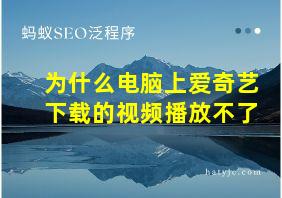 为什么电脑上爱奇艺下载的视频播放不了