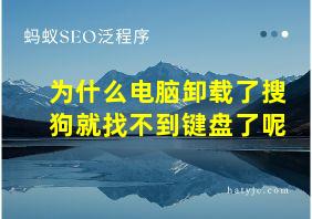 为什么电脑卸载了搜狗就找不到键盘了呢