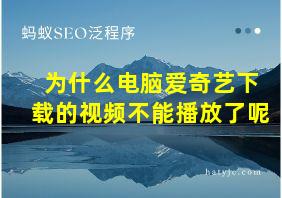 为什么电脑爱奇艺下载的视频不能播放了呢