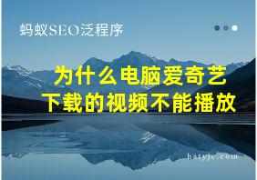 为什么电脑爱奇艺下载的视频不能播放