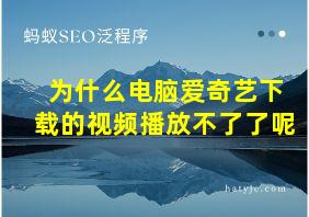 为什么电脑爱奇艺下载的视频播放不了了呢