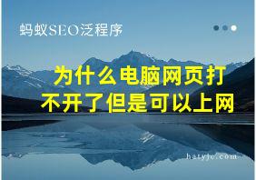 为什么电脑网页打不开了但是可以上网