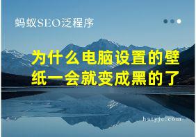 为什么电脑设置的壁纸一会就变成黑的了