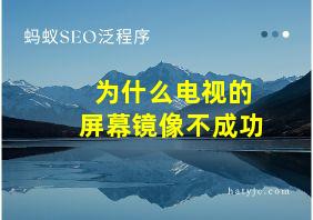 为什么电视的屏幕镜像不成功