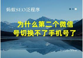 为什么第二个微信号切换不了手机号了