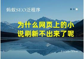 为什么网页上的小说刷新不出来了呢