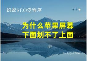 为什么苹果屏幕下面划不了上面