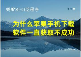 为什么苹果手机下载软件一直获取不成功