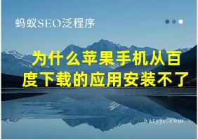 为什么苹果手机从百度下载的应用安装不了