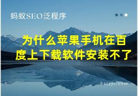 为什么苹果手机在百度上下载软件安装不了