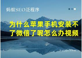 为什么苹果手机安装不了微信了呢怎么办视频