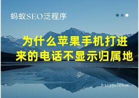 为什么苹果手机打进来的电话不显示归属地