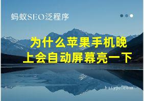 为什么苹果手机晚上会自动屏幕亮一下