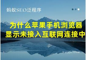 为什么苹果手机浏览器显示未接入互联网连接中