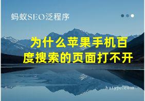 为什么苹果手机百度搜索的页面打不开