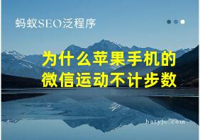 为什么苹果手机的微信运动不计步数