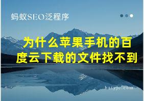 为什么苹果手机的百度云下载的文件找不到